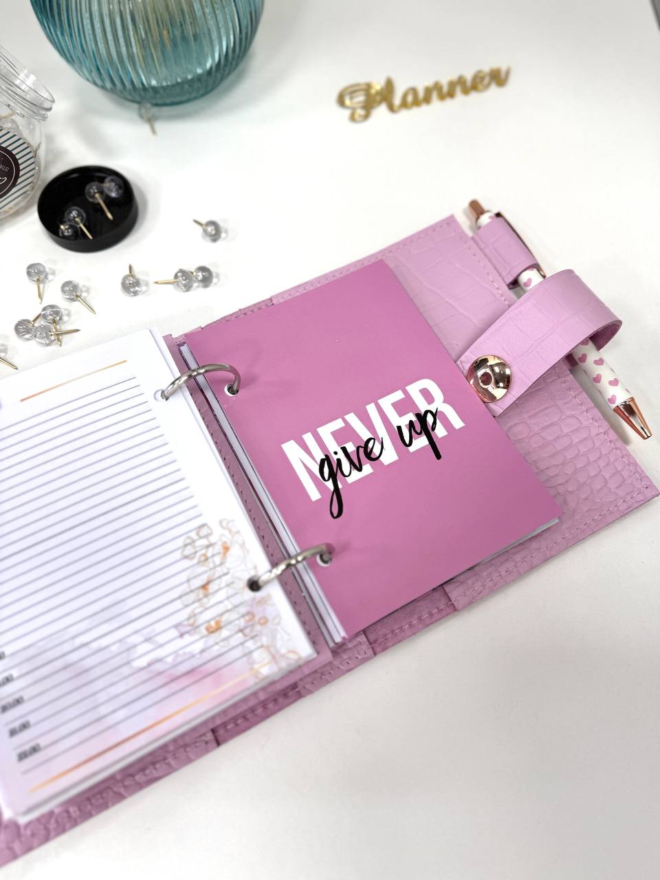 Leather mini notebook cover A7 binder,Planner A7 binder personal size, leather planner, planner binder 6 or 2 rings, time diary for work