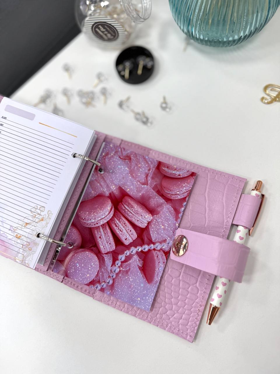 Leather mini notebook cover A7 binder,Planner A7 binder personal size, leather planner, planner binder 6 or 2 rings, time diary for work