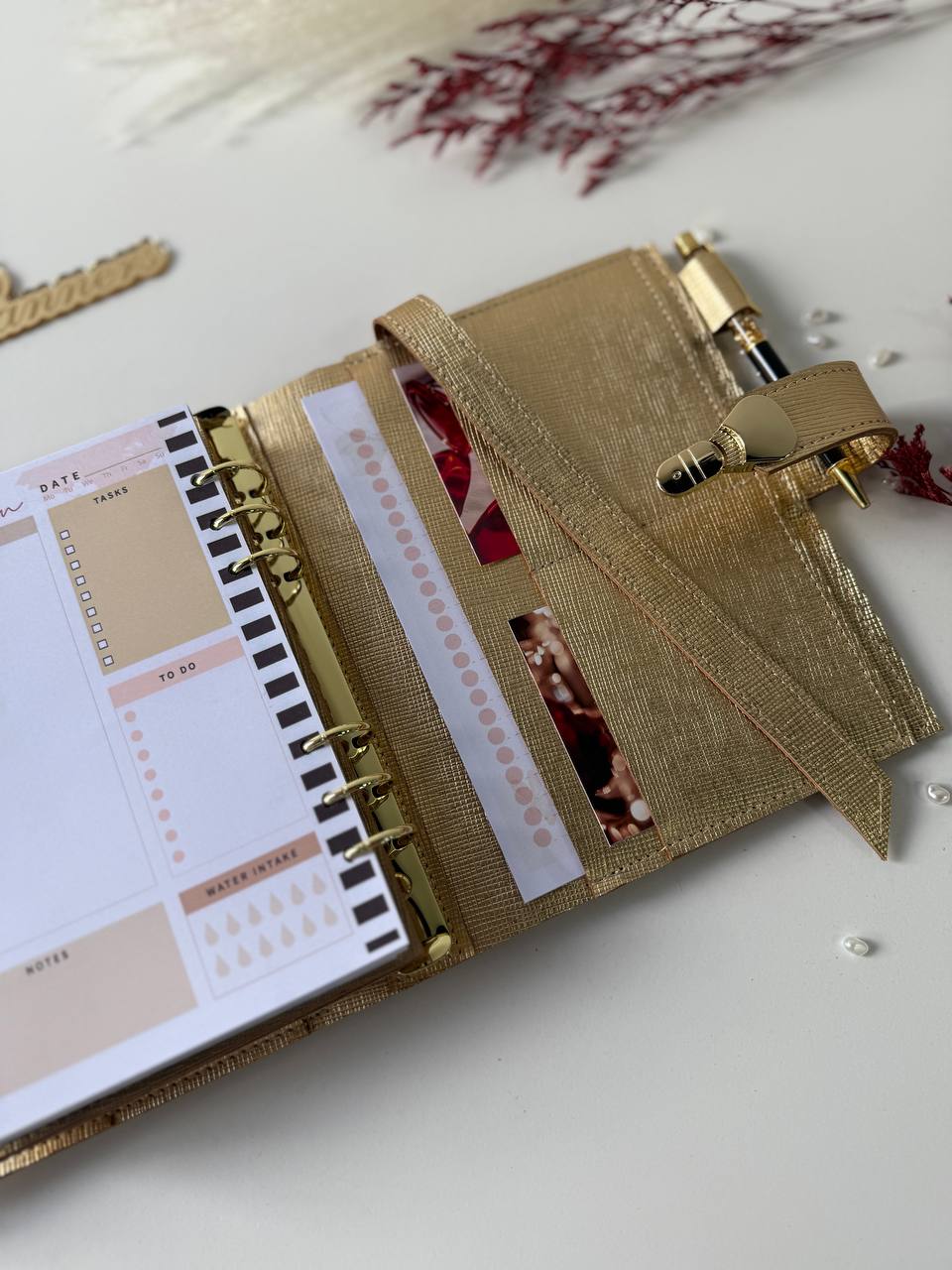 Gold leather notebook cover A5. Natural Italian Leather gold Planner A5, Ringbuch a5, Leather template, A5 ring binder,Binder a5,Leather wallet template,Binder wallet.