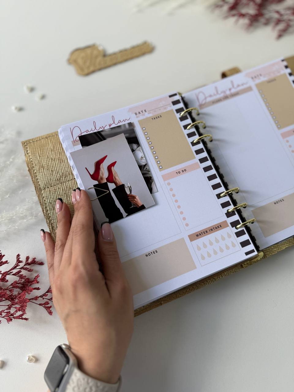 Gold leather notebook cover A5. Natural Italian Leather gold Planner A5, Ringbuch a5, Leather template, A5 ring binder,Binder a5,Leather wallet template,Binder wallet.