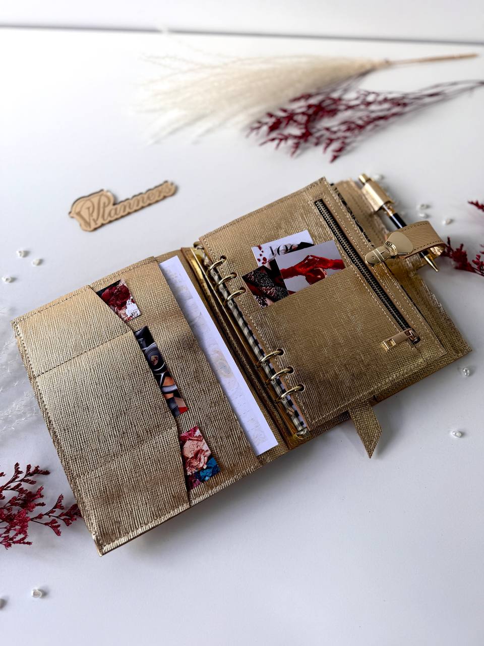 Gold leather notebook cover A5. Natural Italian Leather gold Planner A5, Ringbuch a5, Leather template, A5 ring binder,Binder a5,Leather wallet template,Binder wallet.