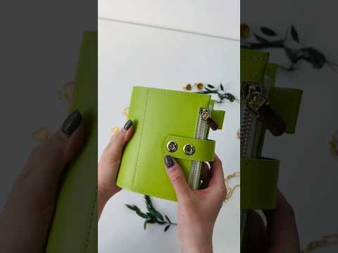 Leather mini planner A7 binder.