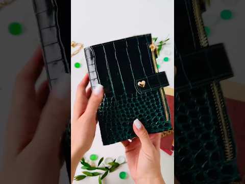 Green leather planner A6