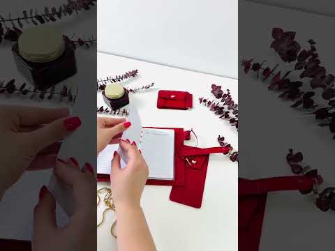 A6 red leather planner with wallet and pencil case- ideal gift.