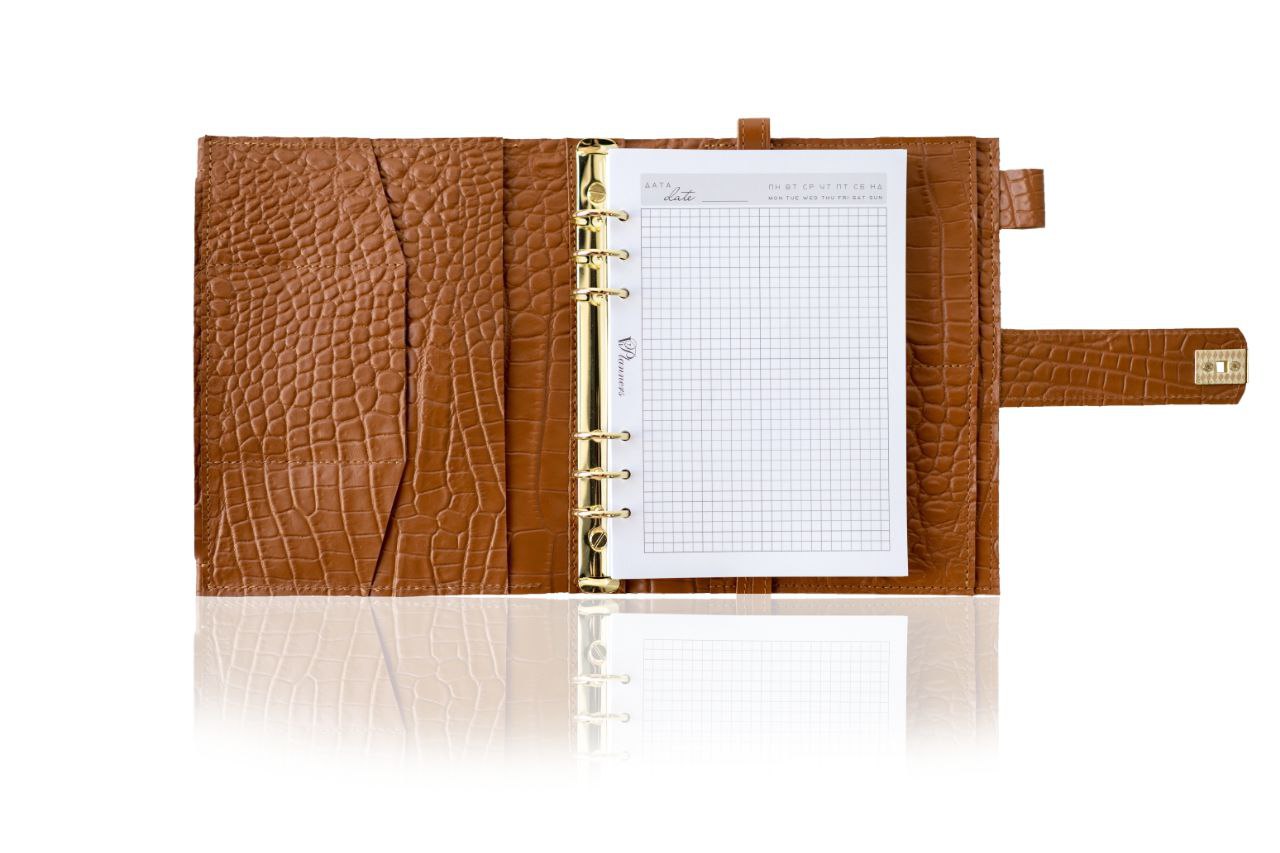 Elegant A5 Brown Leather Notebook Cover
