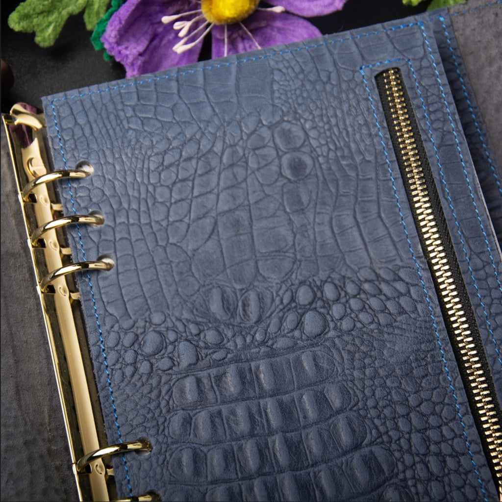 Rare blue 3d leather notebook cover A5.