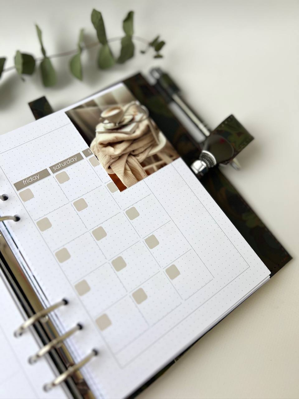 Cyprus, Limassol. Green leather planner A5.