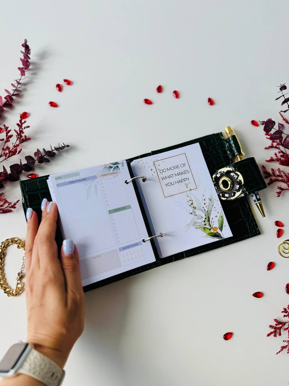 Leather wallet notebook cover mini A7.