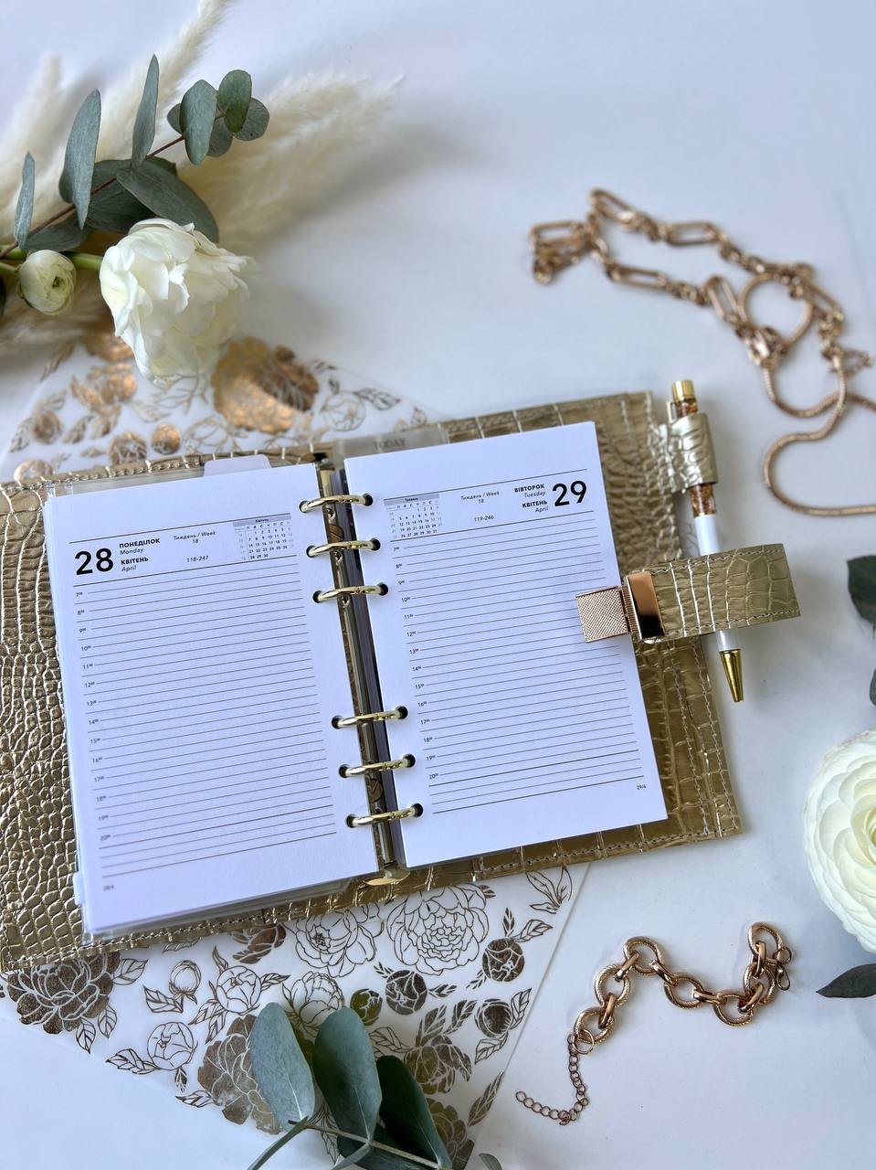 A6 NEW SIZE leather double planner cover binder 6 rings binder, dated planner, leather planner, gift for her, medium size planner.