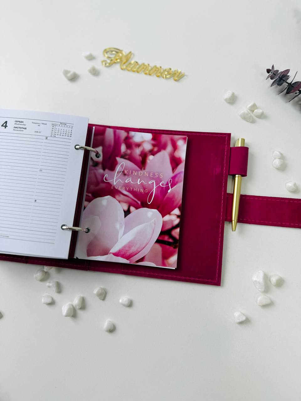 Leather mini notebook cover A7 binder,Planner A7 binder personal passport size, leather planner, planner binder 2 rings, diary for work.