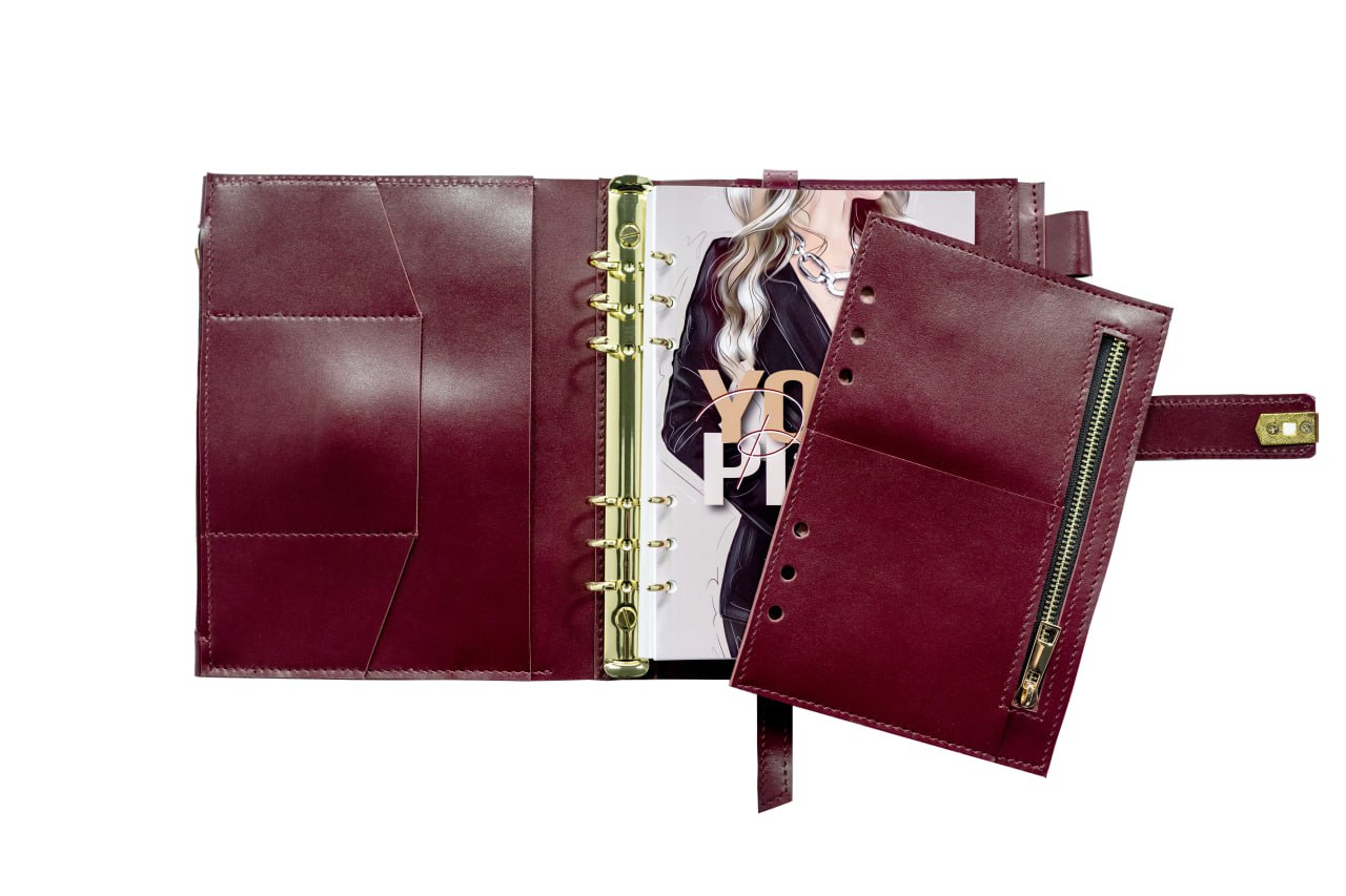 Leather cover A5 - for documents A5 and A4 size.