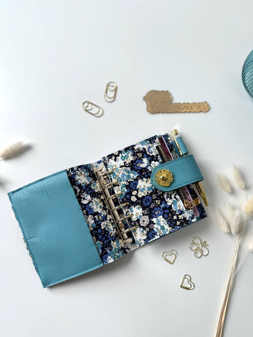 Leather wallet notebook cover mini A7 dated week 2026 big binder.