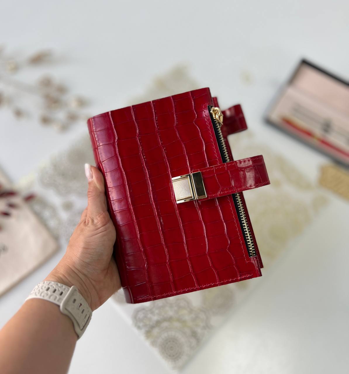 A6 NEW SIZE leather double planner cover binder 6 rings binder, dated planner, leather planner, gift for her, medium size planner.