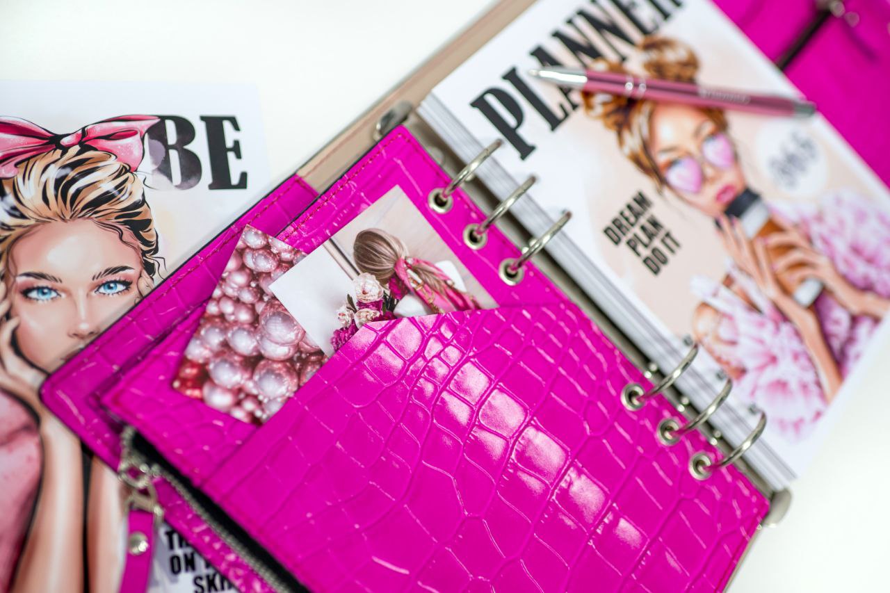 Hot pink Natural Italian Leather Planner A5, gift for her, perfect planner, Ring Planner Agenda A5 Six Ring Planner and Ring Personal Planner.