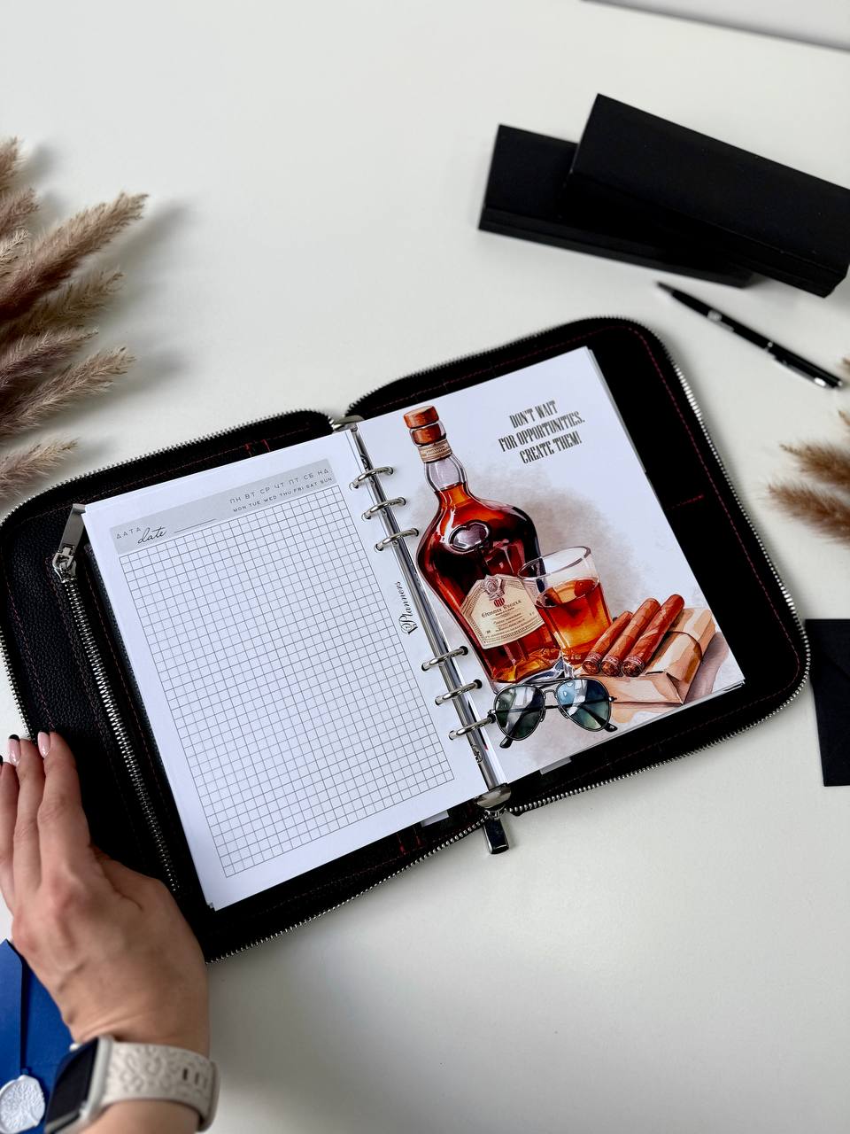 Leather zipper notebook. Natural Leather Planner A5, Ringbuch a5, Leather template, A5 ring binder,Binder a5,Leather wallet template,Binder