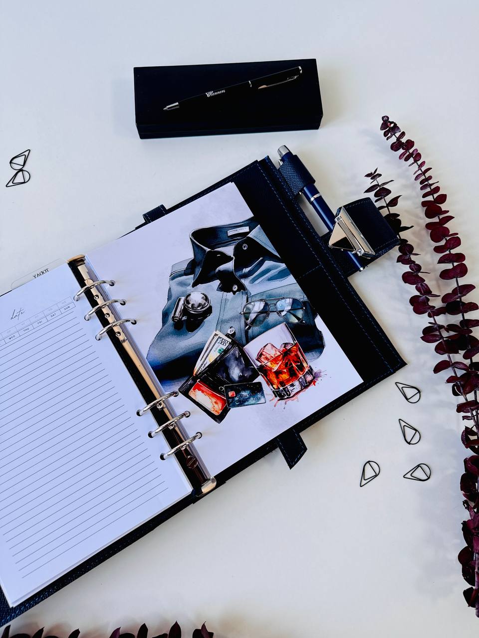 Leather notebook cover A5 for documents A4 and A5 format.