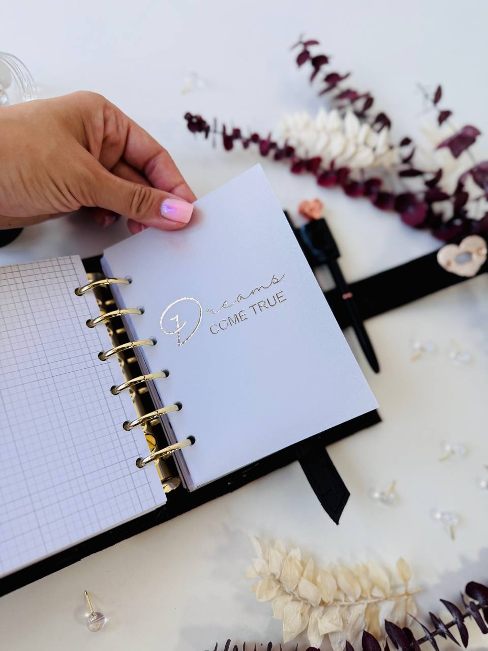 Elegant A7 Daily Planner | Black Crocodile-Embossed Organizer