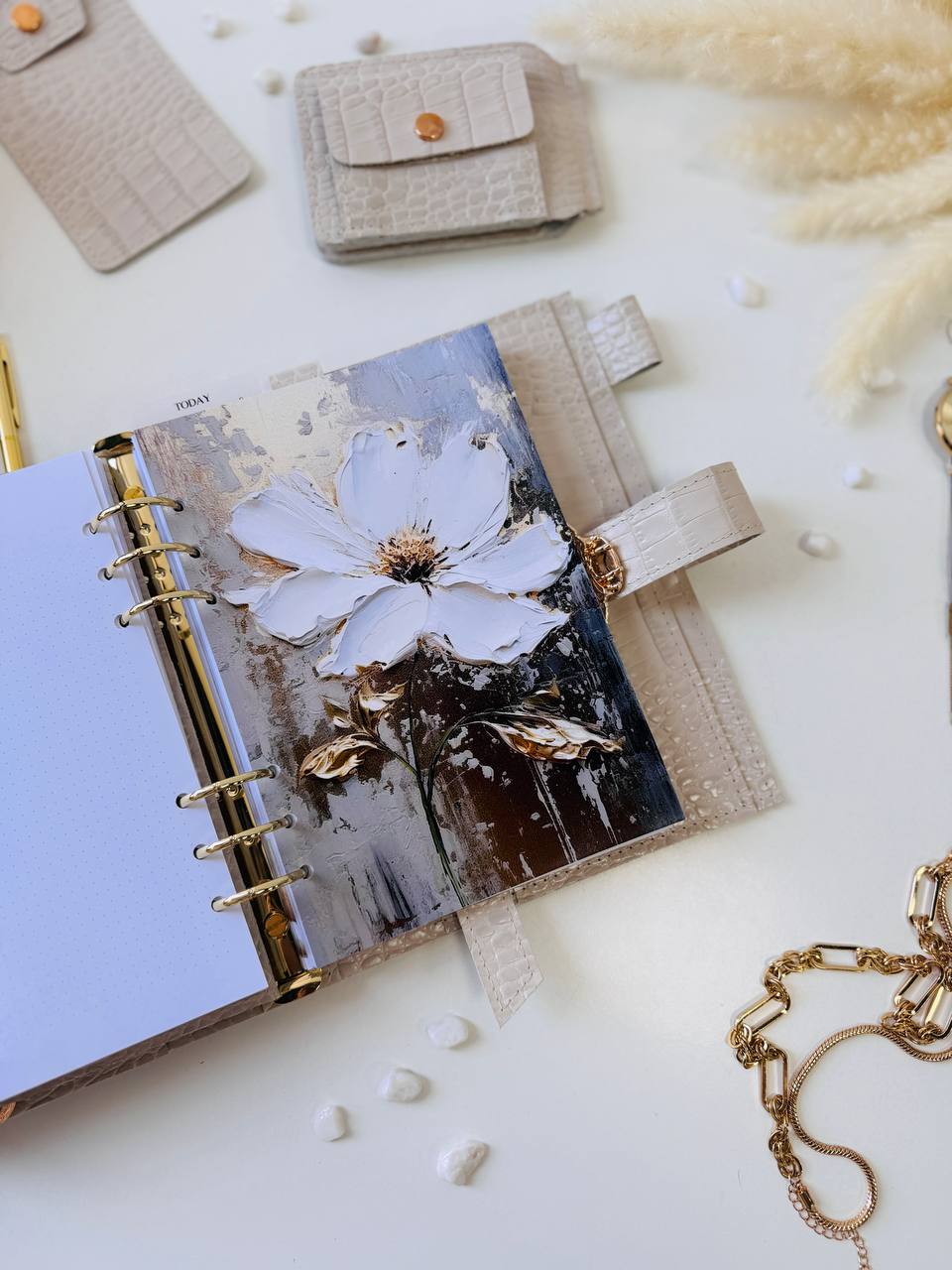 Luxury A5 Planner Organizer Set - Premium Genuine Leather, Crocodile Embossed