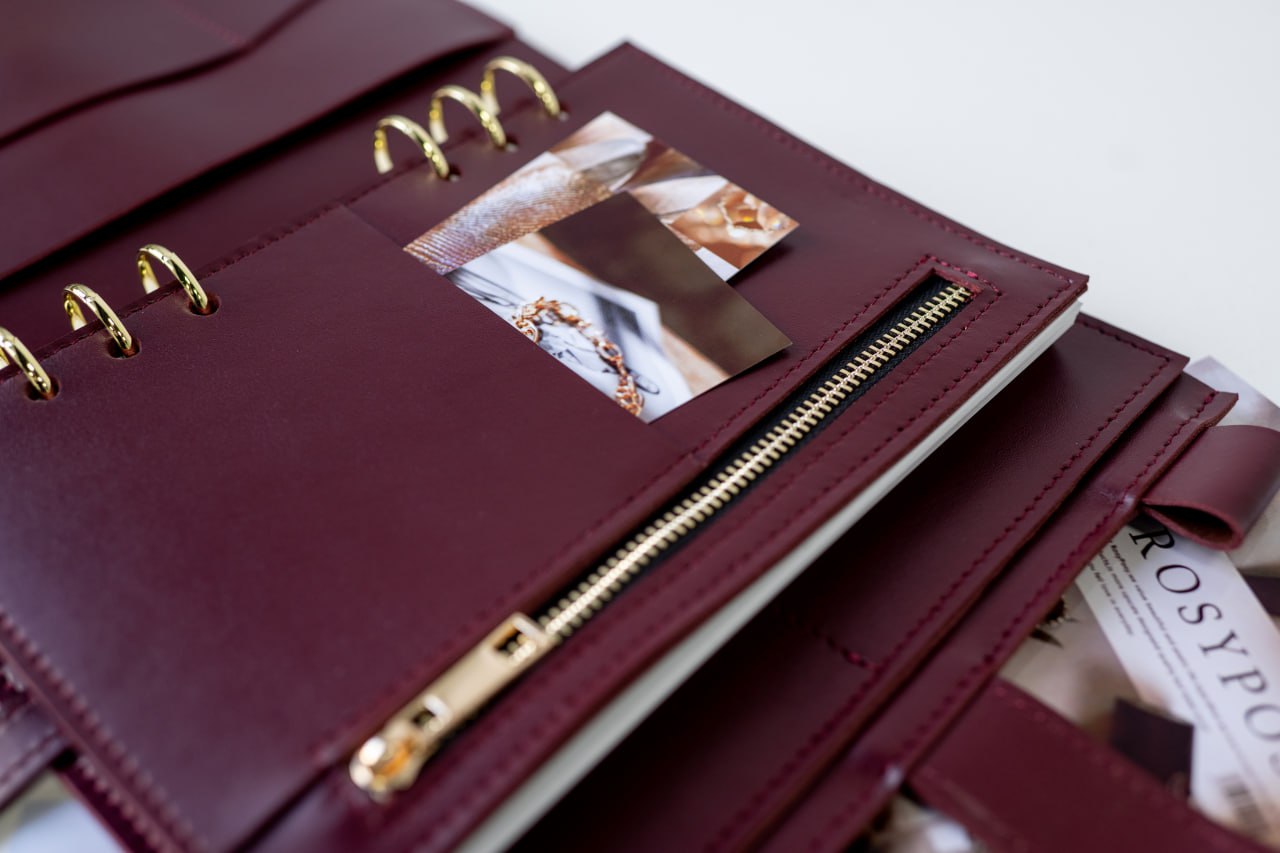 Leather cover A5 - for documents A5 and A4 size.