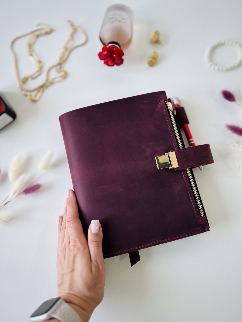 Leather Planner notebook cover A5, Leather Bullet Journal,Leather Sketchbook,Executive Leather Planner,Handmade Leather crazy horse.