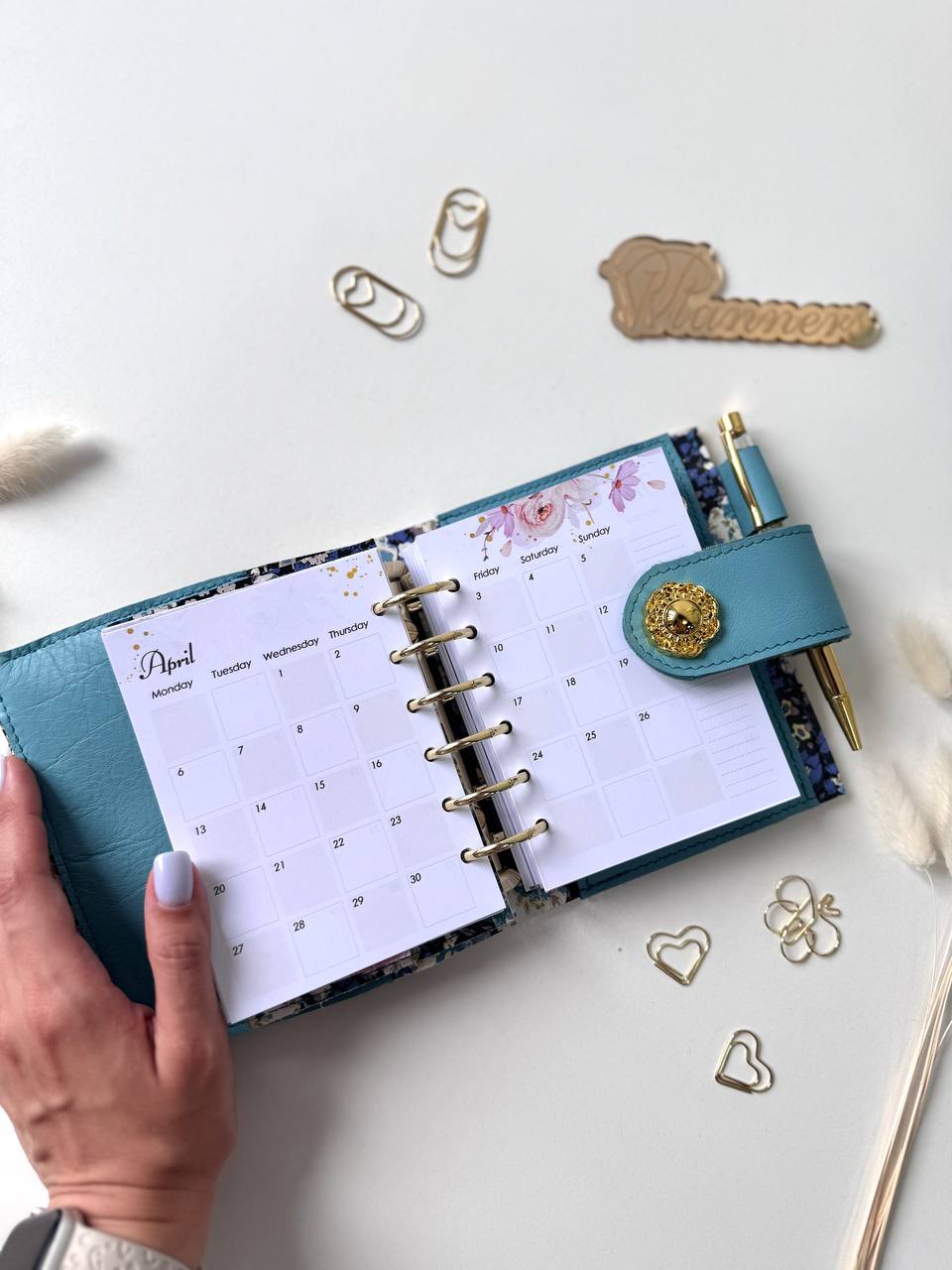 Leather wallet notebook cover mini A7 dated week 2026 big binder.