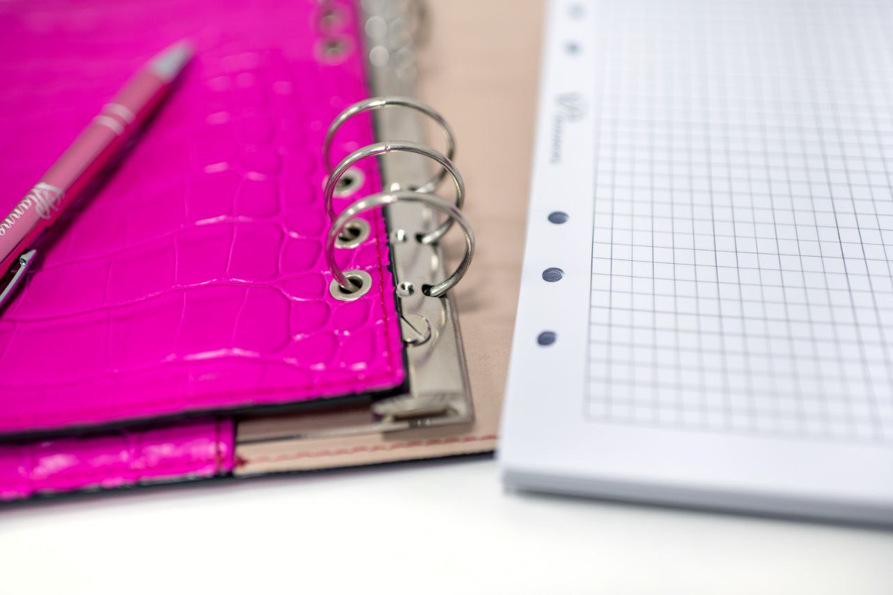 Hot pink Natural Italian Leather Planner A5, gift for her, perfect planner, Ring Planner Agenda A5 Six Ring Planner and Ring Personal Planner.