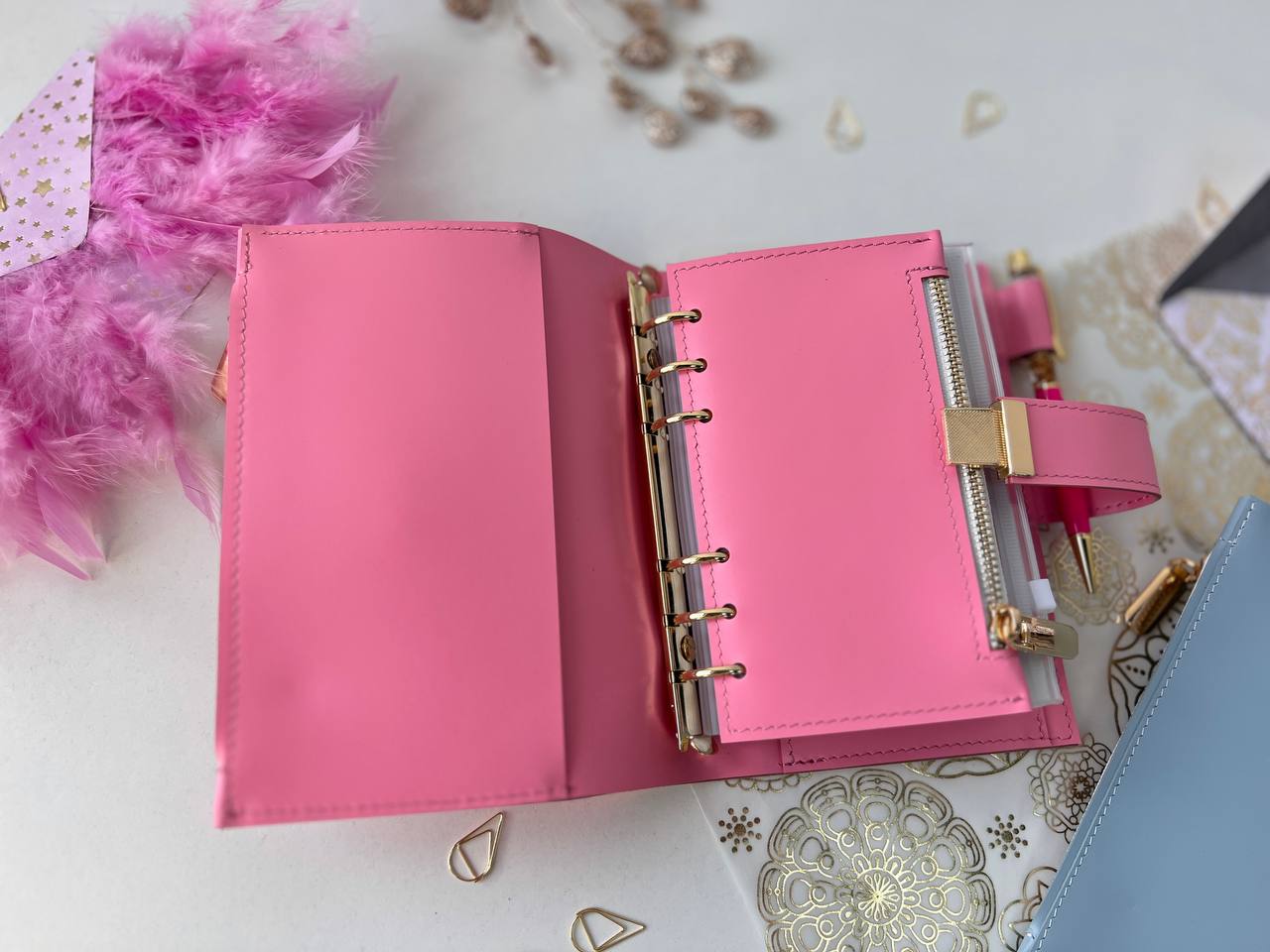 A6 NEW SIZE leather double planner cover binder 6 rings binder, dated planner, leather planner, gift for her, medium size planner. Dated 2026.