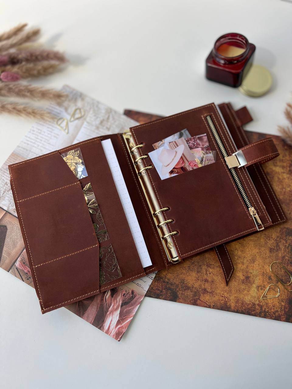 Leather Planner notebook cover A5, Leather Bullet Journal,Leather Sketchbook,Executive Leather Planner,Handmade Leather crazy horse.