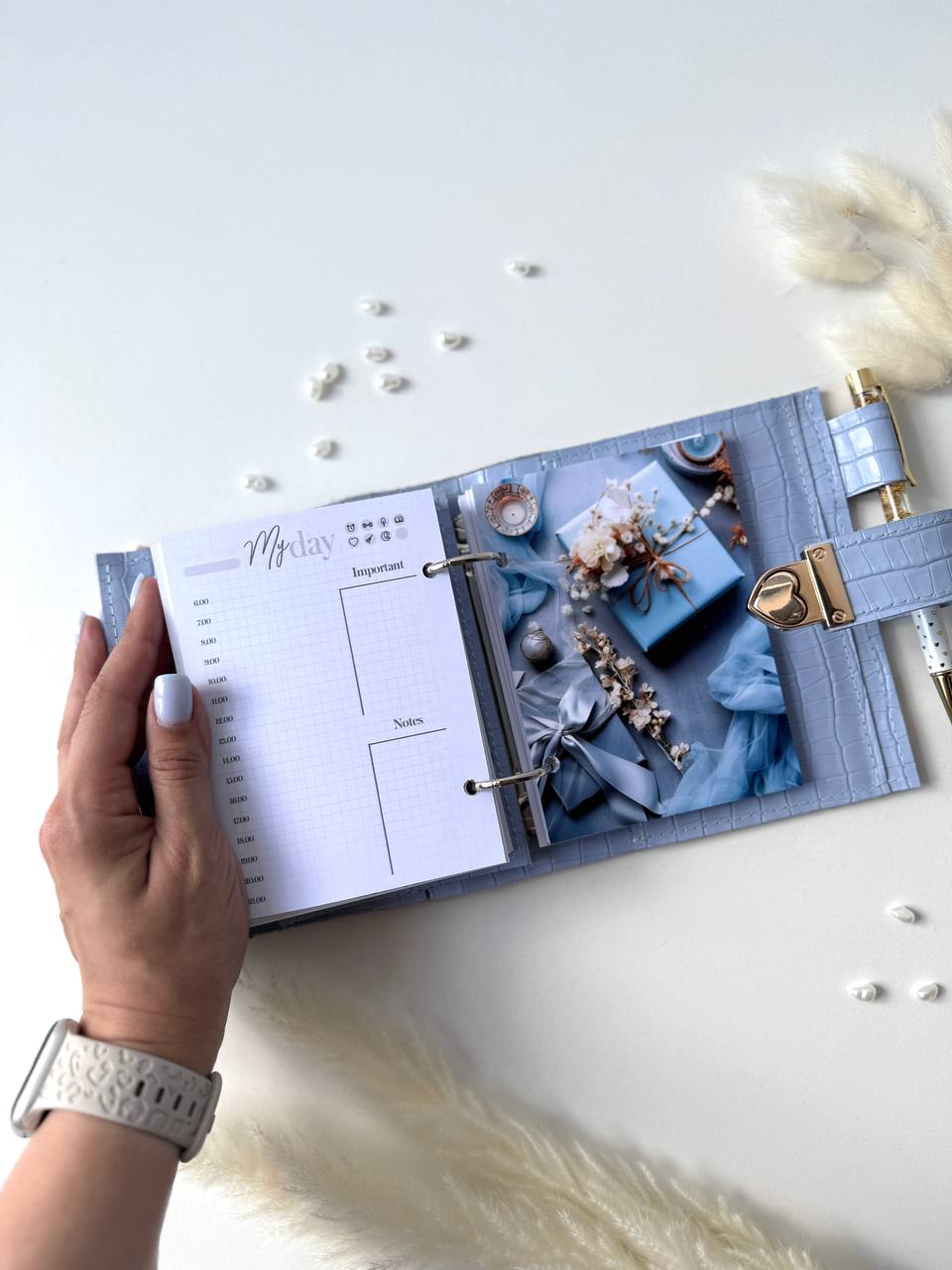 Leather mini planner A7, mini planner,personal size, study stationery, passport size notebook, leather wallet binder planner daily.