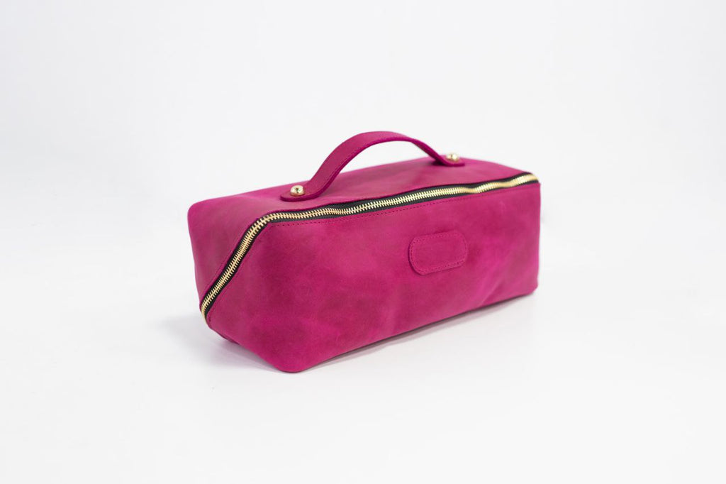Bridesmaid gifts, Leather makeup bag, Mothers day gift, Personalized gift, Bridesmaid, Gift for her, pink cosmetic bag.