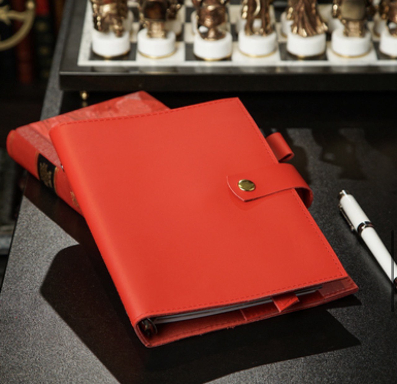 Cyprus, Limassol,  stationery items. Leather notebook cover A5,  classic collection.