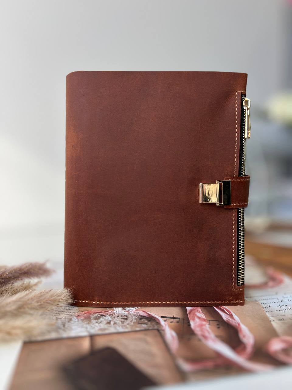 Leather Planner notebook cover A5, Leather Bullet Journal,Leather Sketchbook,Executive Leather Planner,Handmade Leather crazy horse.