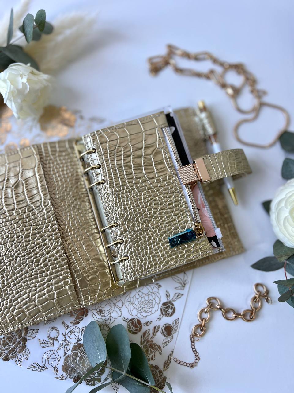 A6 leather double planner cover binder 6 rings binder, dated planner, leather planner, gift for her, medium size planner.