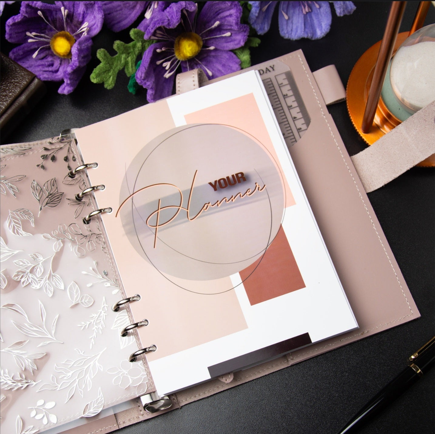 Leather classic notebook cover A5 with binder 6 rings, Leather template, A5 ring binder, Leather wallet template,Binder wallet.