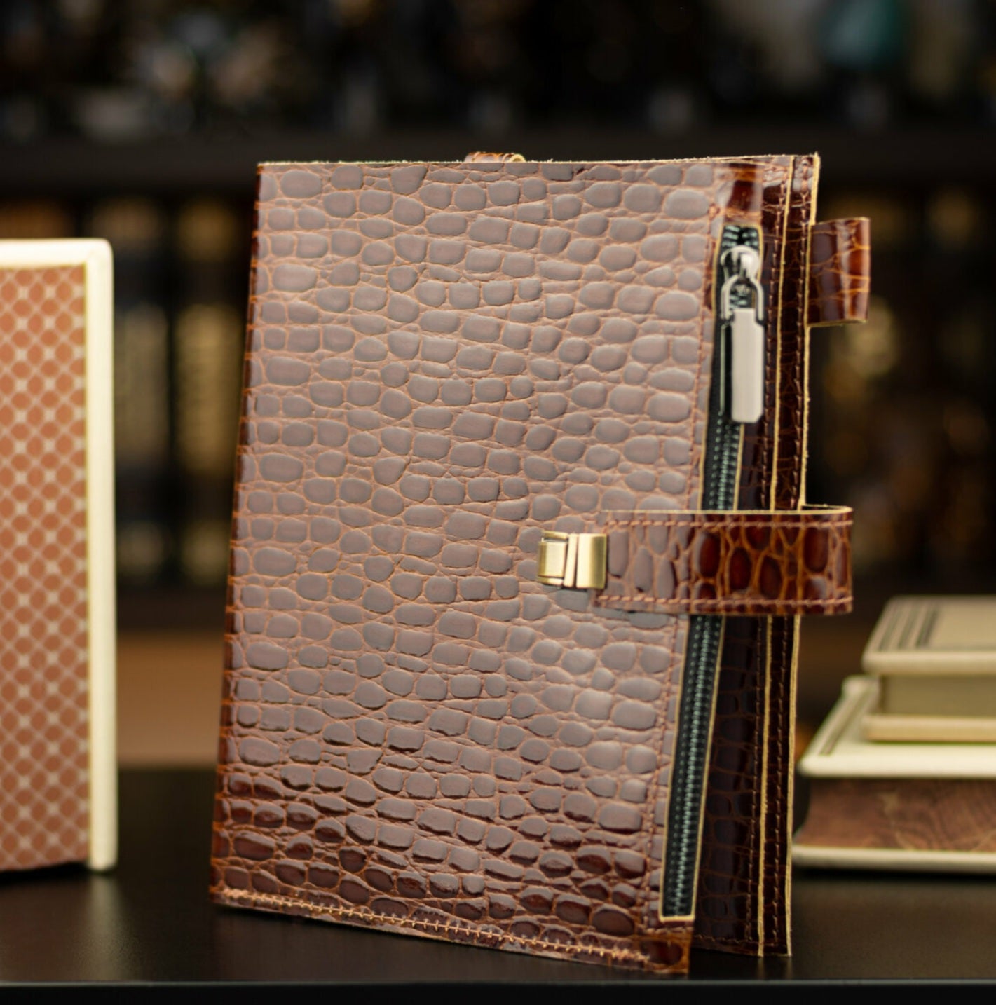 Limited edition. Crocodile-Embossed Leather Planner A5.