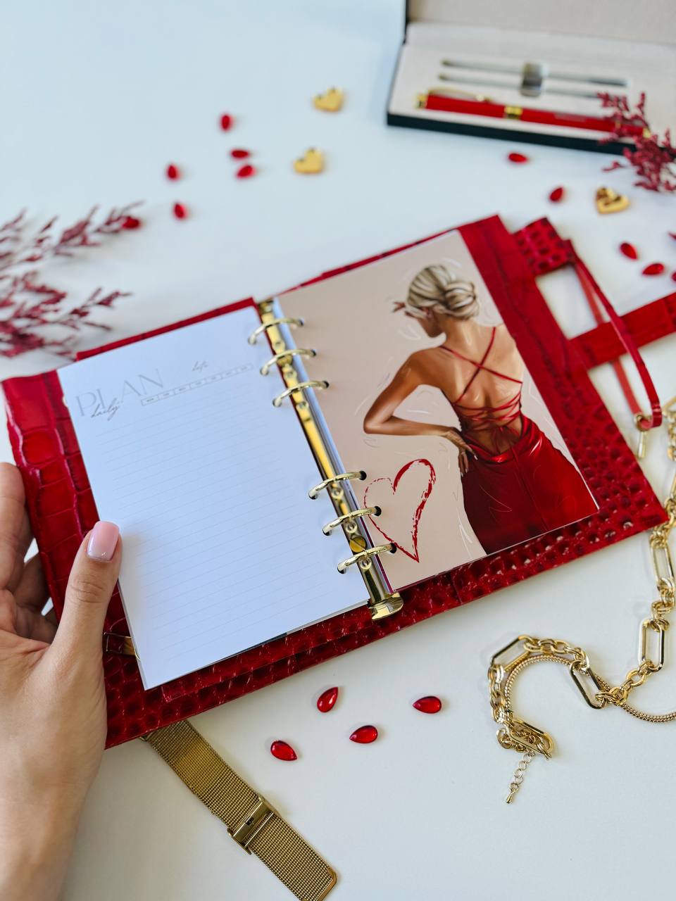 A6 NEW SIZE leather double planner cover binder 6 rings binder, dated planner, leather planner, gift for her, medium size planner.