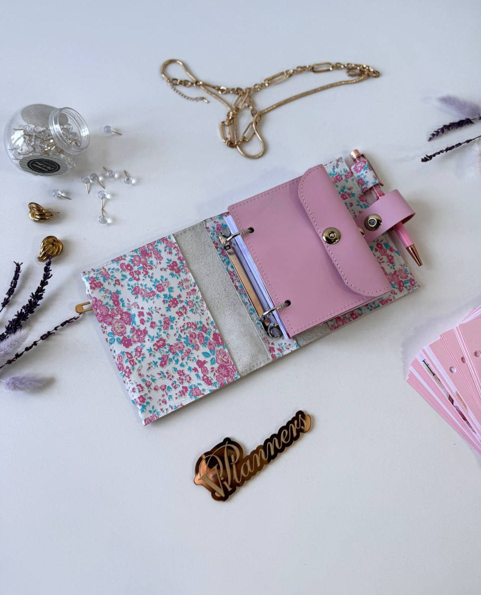 Leather mini notebook cover A7 binder,Planner A7 binder personal passport size, leather planner, planner binder 2 rings, diary for work.