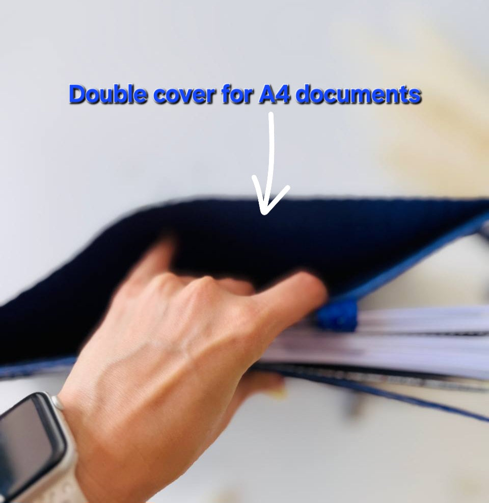 Personalized leather planner big binder A5- cover for documents A4 and A5 format.