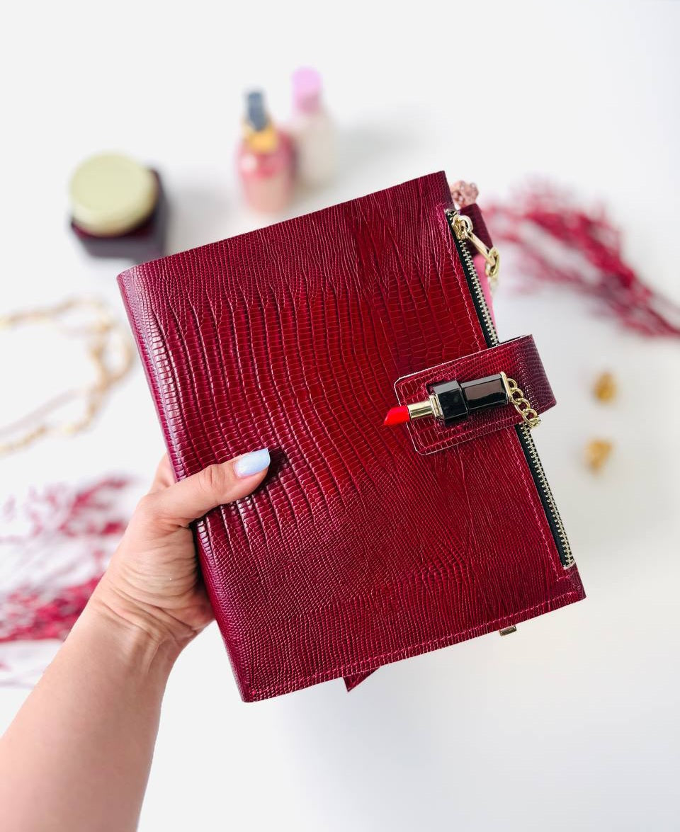 Natural Italian Leather Planner A5, Leather template, A5 ring binder,Binder a5,Leather wallet template,pink Binder wallet.