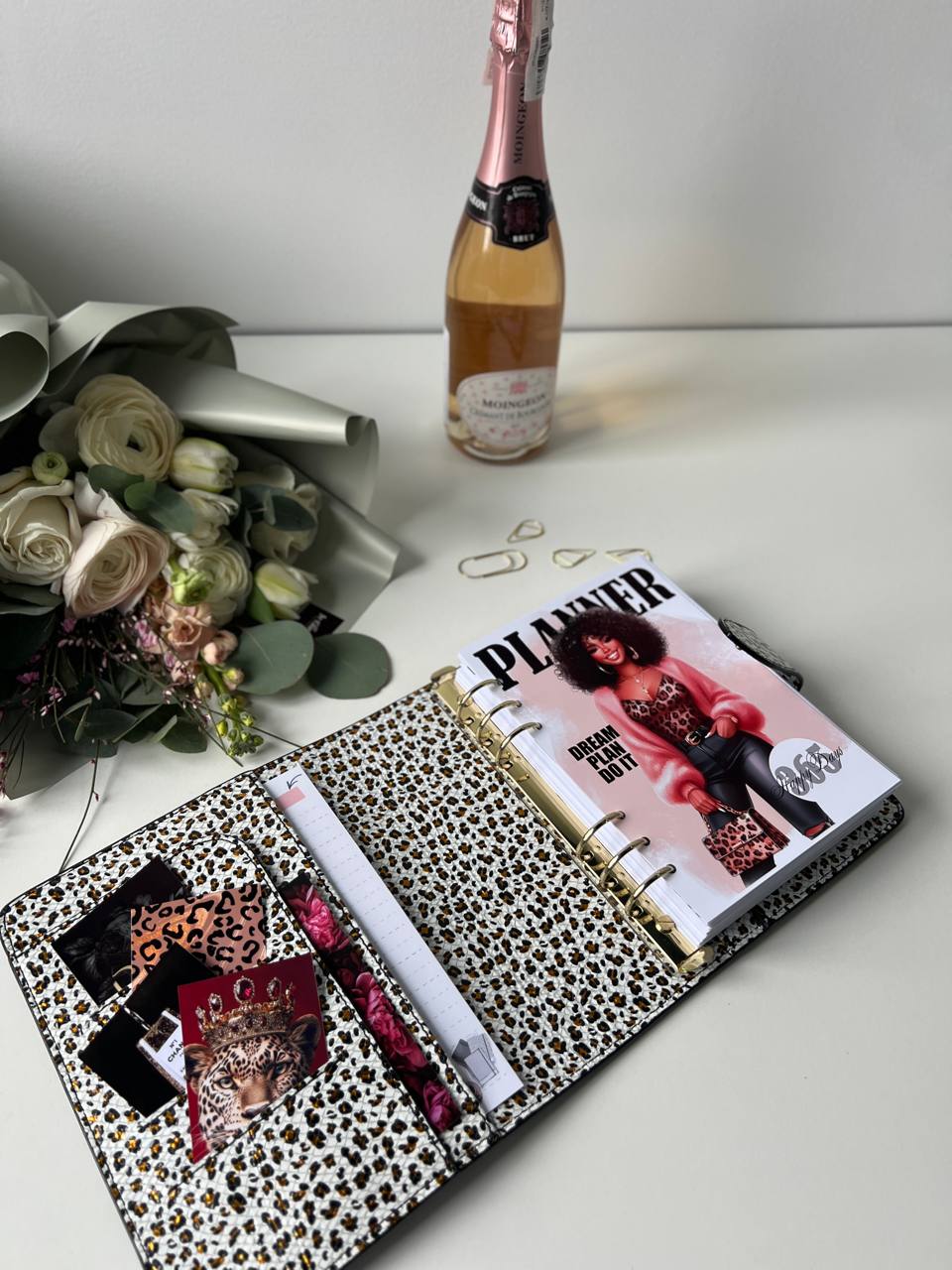 Leopard Leather Planner A5, gift for her, perfect planner, Ring Planner Agenda A5 Six Ring Planner and Ring Personal Planner.