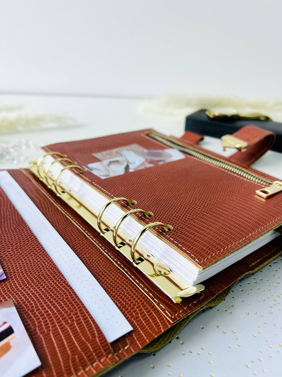 Natural Italian Leather Planner A5, Ringbuch a5, Leather template, A5 ring binder,Binder a5,Leather wallet template,Binder wallet.