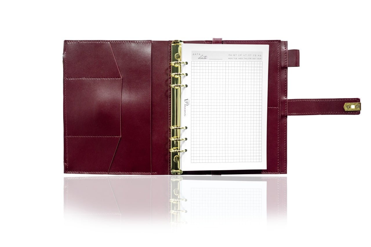 Leather cover A5 - for documents A5 and A4 size.