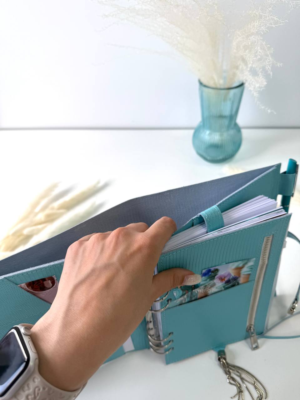 Natural Italian Leather Planner A5, Ringbuch a5, Leather template, A5 ring binder,Binder a5,Leather wallet template,Binder wallet.