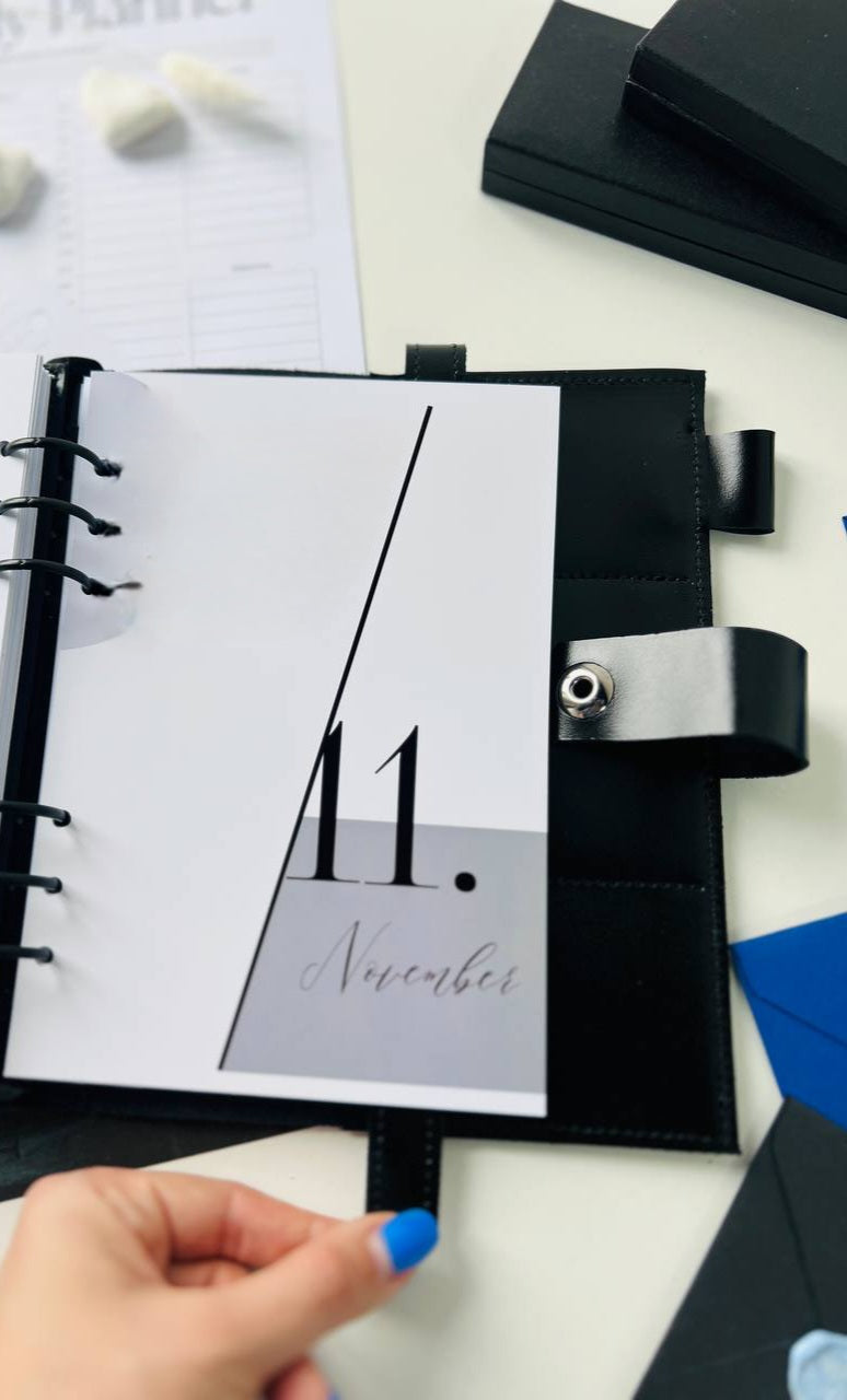 Leather classic notebook cover A5 with binder 6 rings, Leather template, A5 ring binder, Leather wallet template,Binder wallet.