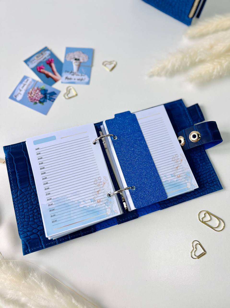 Leather mini notebook cover A7 binder,Planner A7 binder personal passport size, leather planner, planner binder 2 rings, diary for work.