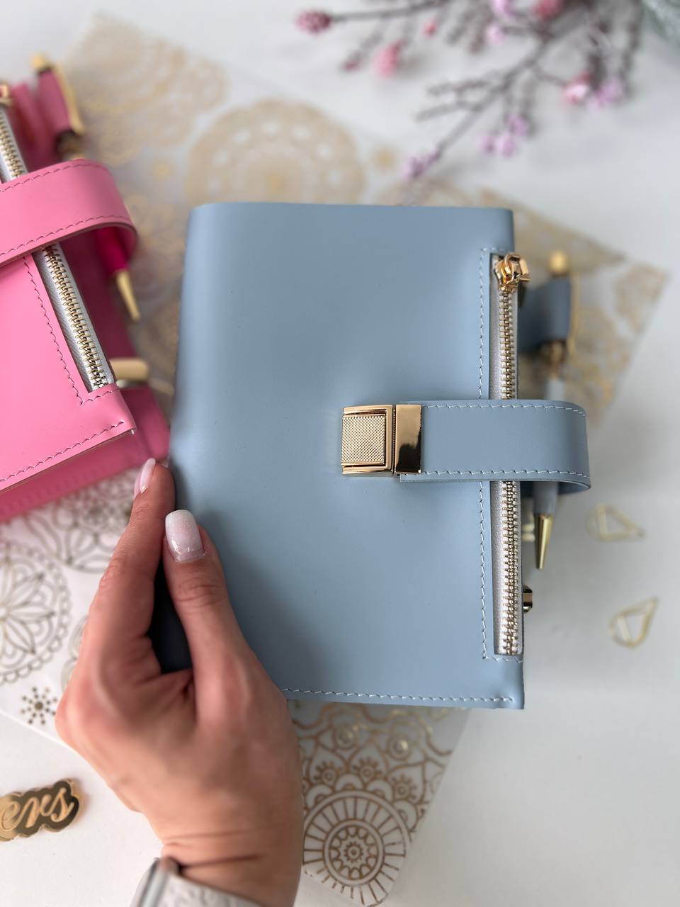 A6 NEW SIZE leather double planner cover binder 6 rings binder, dated planner, leather planner, gift for her, medium size planner. Dated 2026.