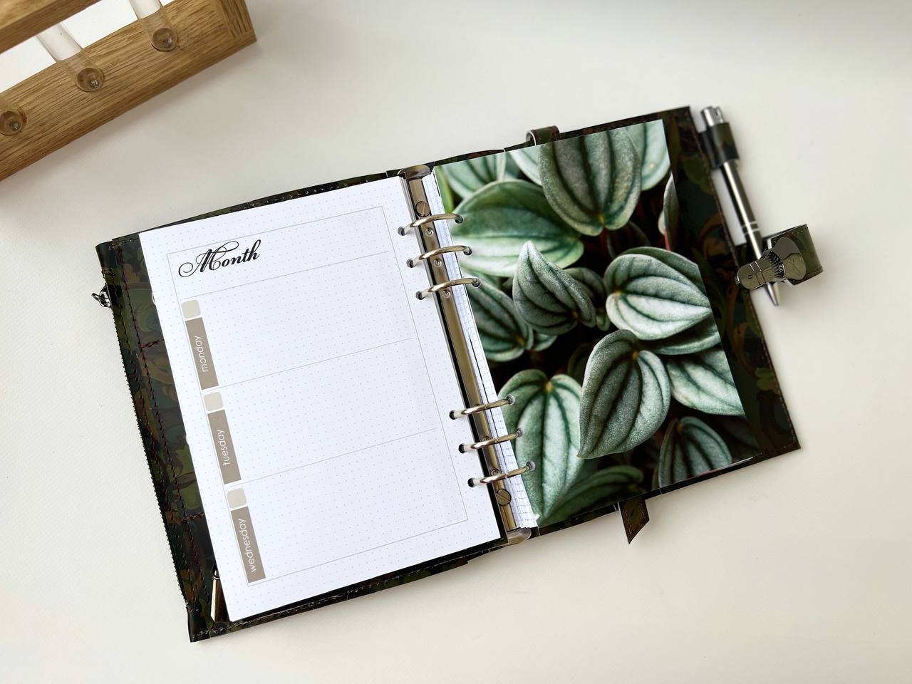 Cyprus, Limassol. Green leather planner A5.