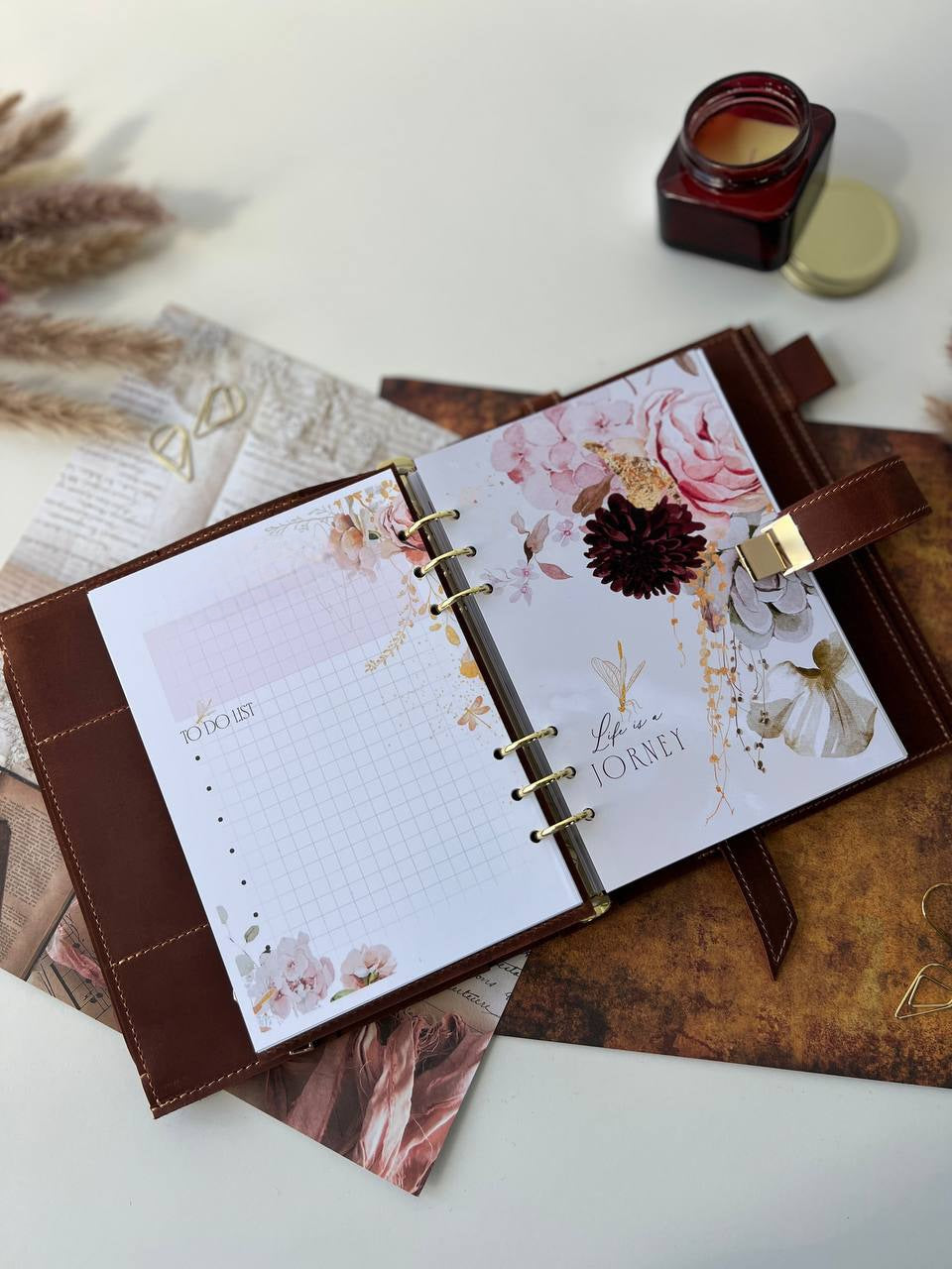 Leather Planner notebook cover A5, Leather Bullet Journal,Leather Sketchbook,Executive Leather Planner,Handmade Leather crazy horse.