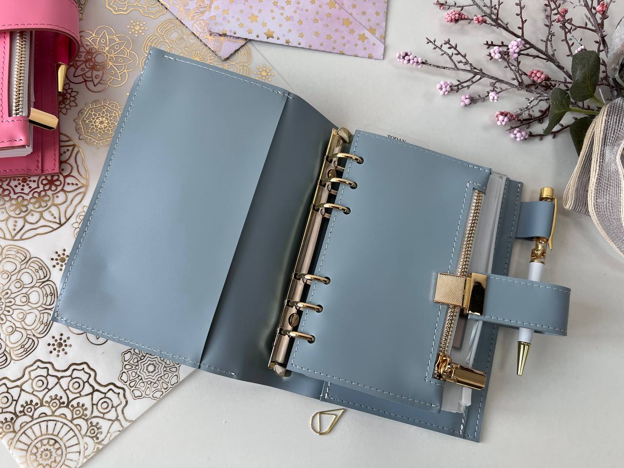 A6 NEW SIZE leather double planner cover binder 6 rings binder, dated planner, leather planner, gift for her, medium size planner. Dated 2026.