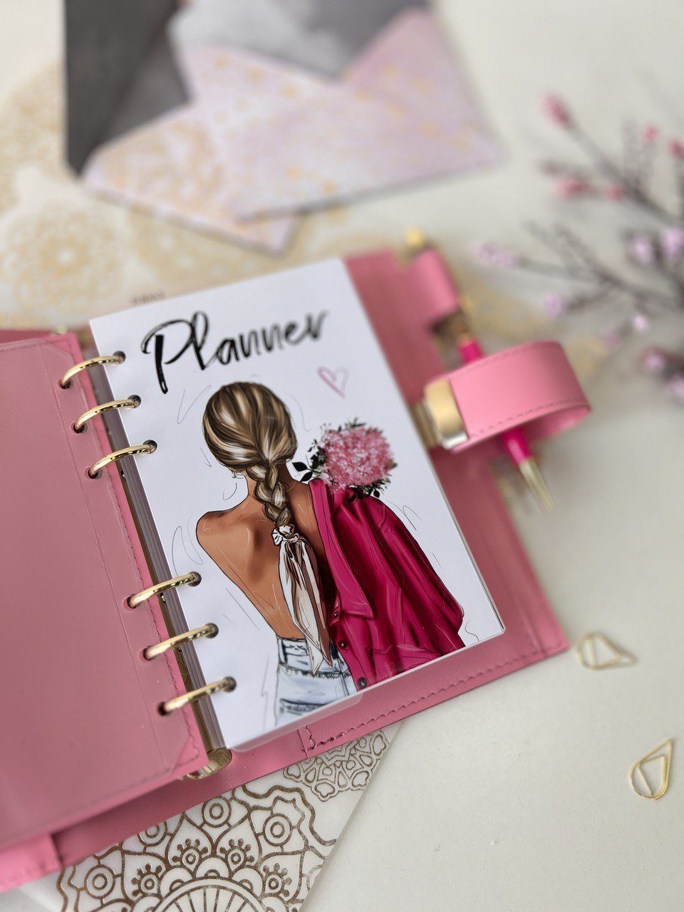 A6 NEW SIZE leather double planner cover binder 6 rings binder, dated planner, leather planner, gift for her, medium size planner. Dated 2026.